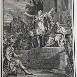 702-	GRAVURA DE MOREAU LE JEUNE-(Brutus, acte 1, scene 2 )
