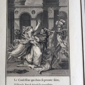707-	GRAVURA DE MOREAU LE JEUNE-  ( Pucelle , Chant 17 )